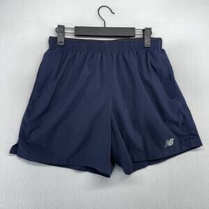New Balance Running Shorts men's medium Blue Brief Lined Athletic 5" Training